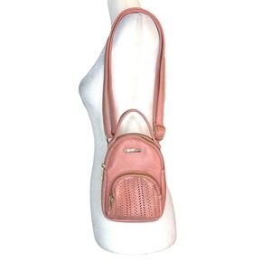 Vintage MUDD Crossbody Bag Purse Mini Backpack Logo 90's Y2K Pink‎ Quilted